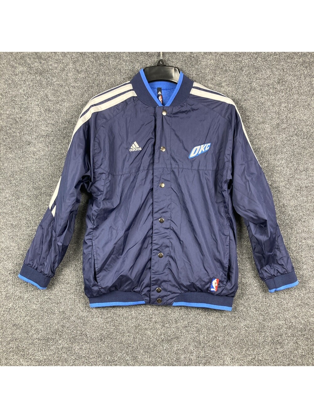 NBA Adidas Oklahoma City Thunder Youth Large 14/16 Reversible Snap Jacket EUC